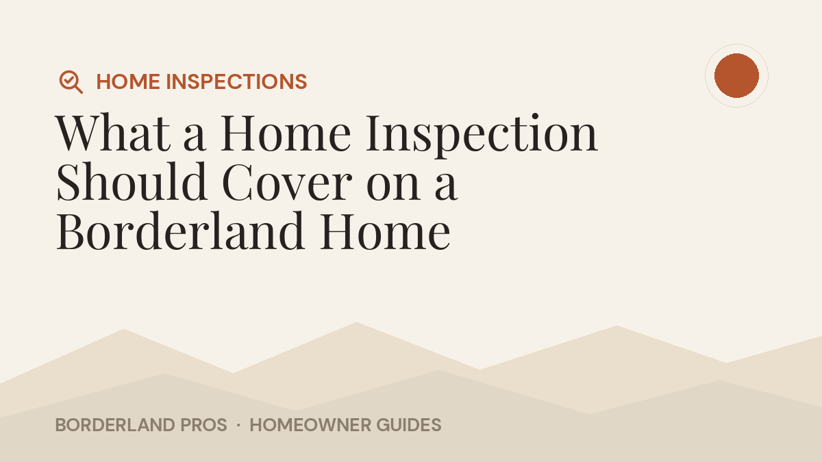 What a Home Inspection Should Cover on a Borderland Home