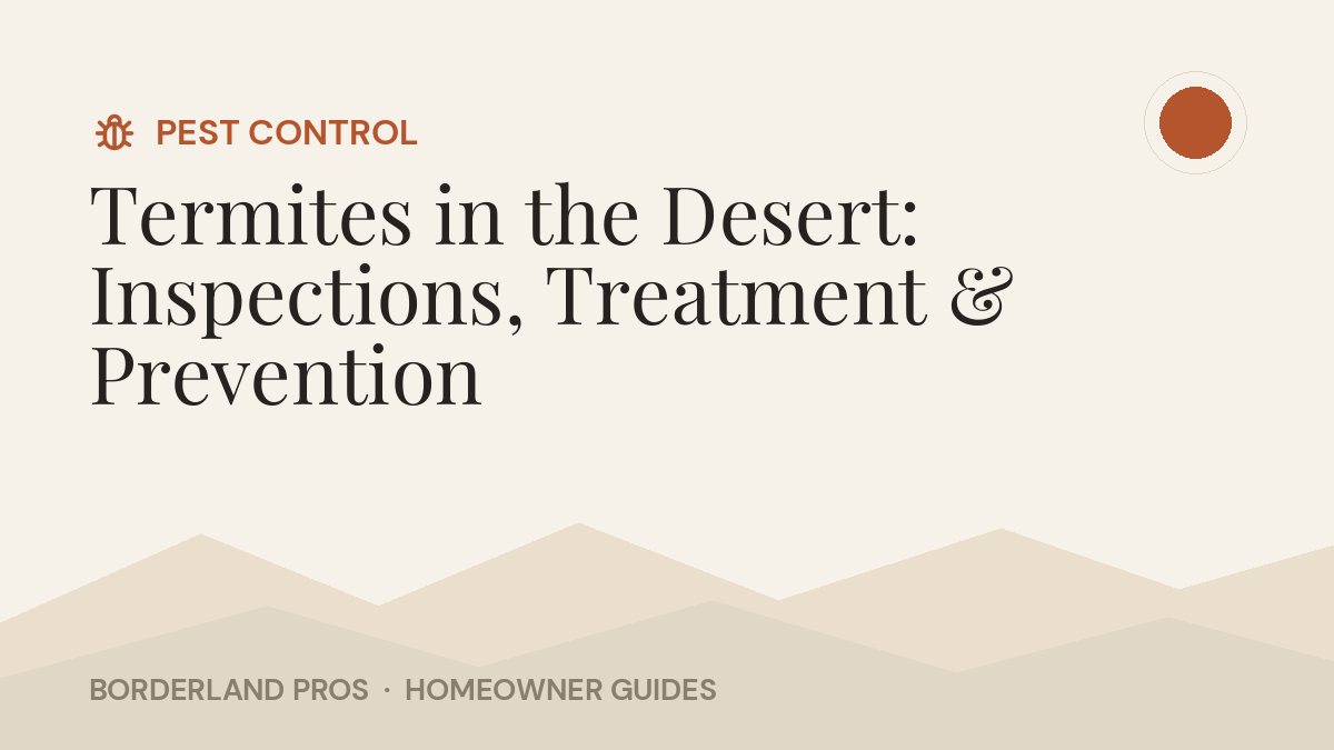 Termites in the Desert: Inspections, Treatment & Prevention