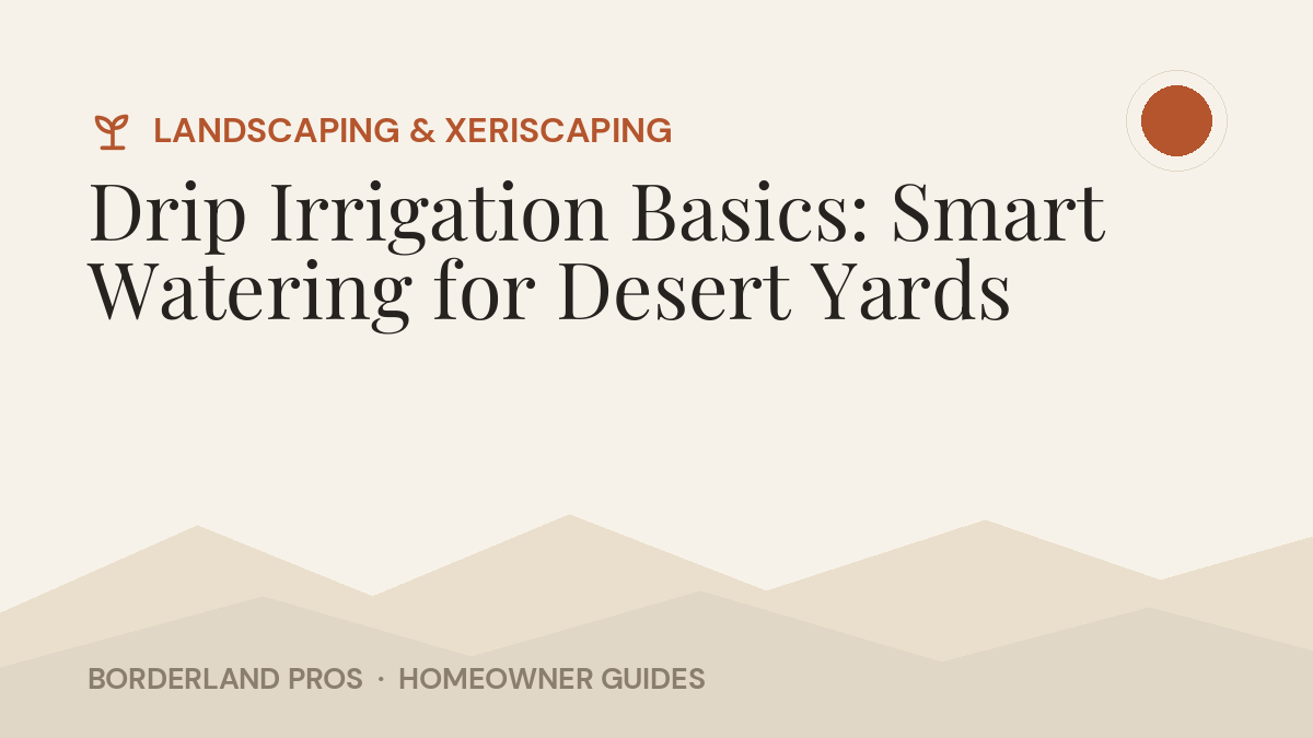 Drip Irrigation Basics: Smart Watering for Desert Yards