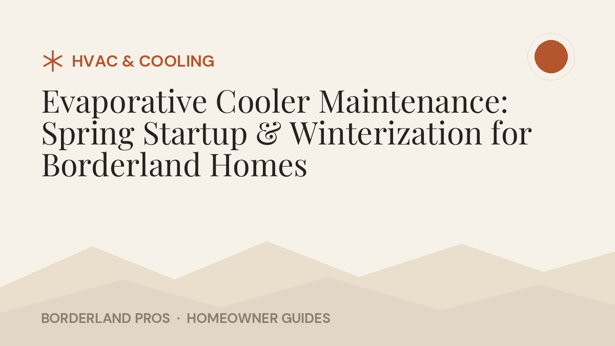 Evaporative Cooler Maintenance: Spring Startup & Winterization for Borderland Homes