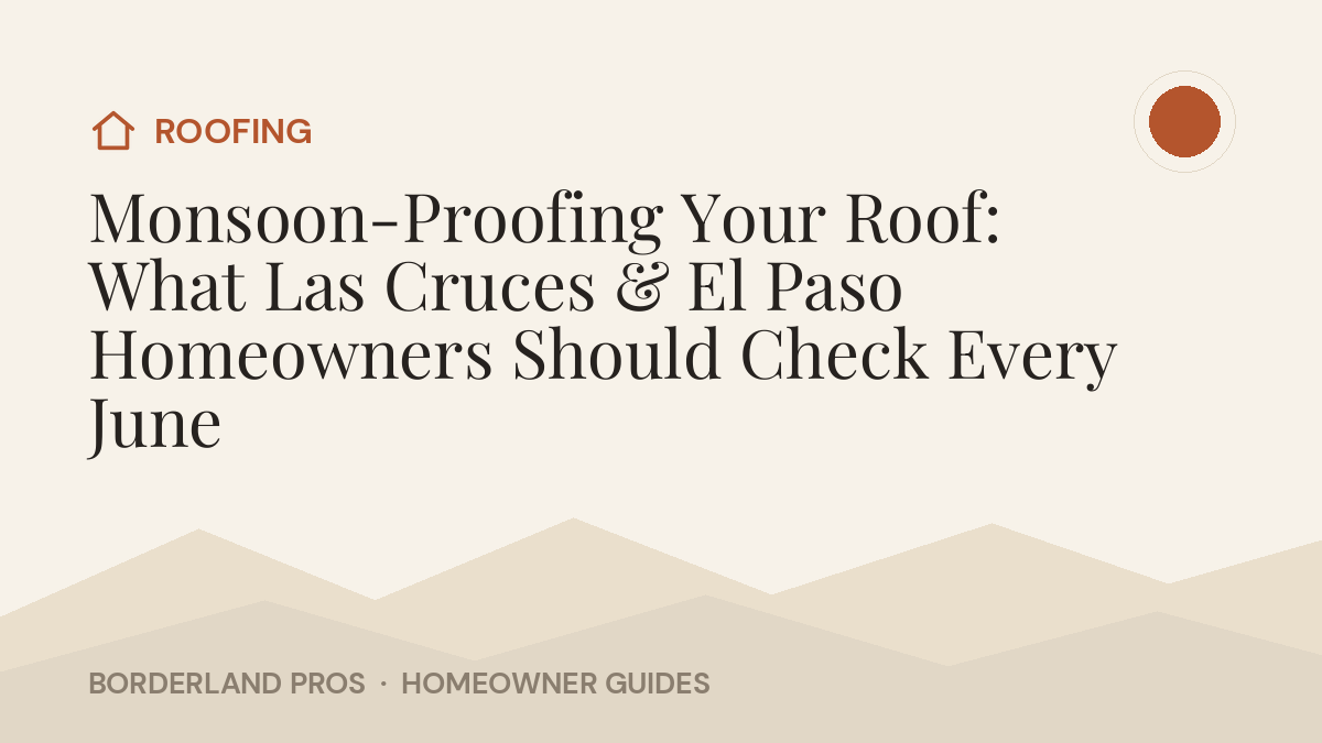 Monsoon-Proofing Your Roof: What Las Cruces & El Paso Homeowners Should Check Every June