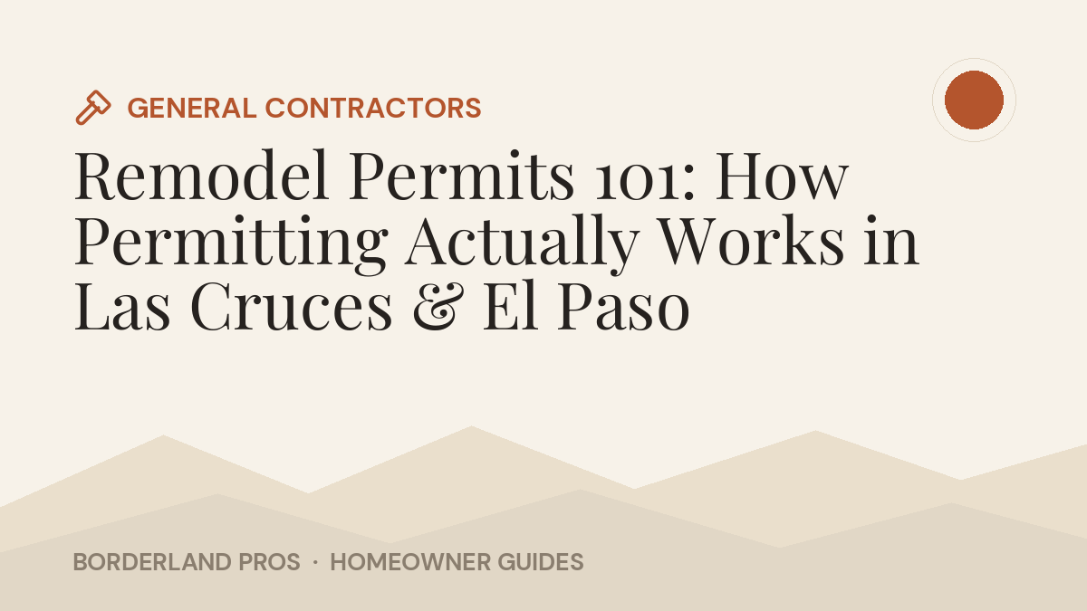 Remodel Permits 101: How Permitting Actually Works in Las Cruces & El Paso