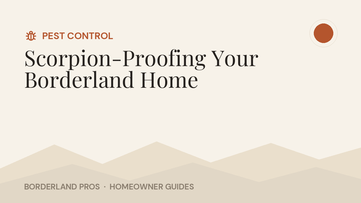 Scorpion-Proofing Your Borderland Home