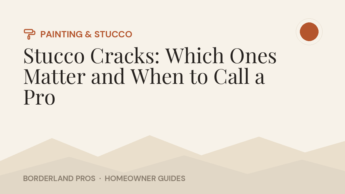 Stucco Cracks: Which Ones Matter and When to Call a Pro